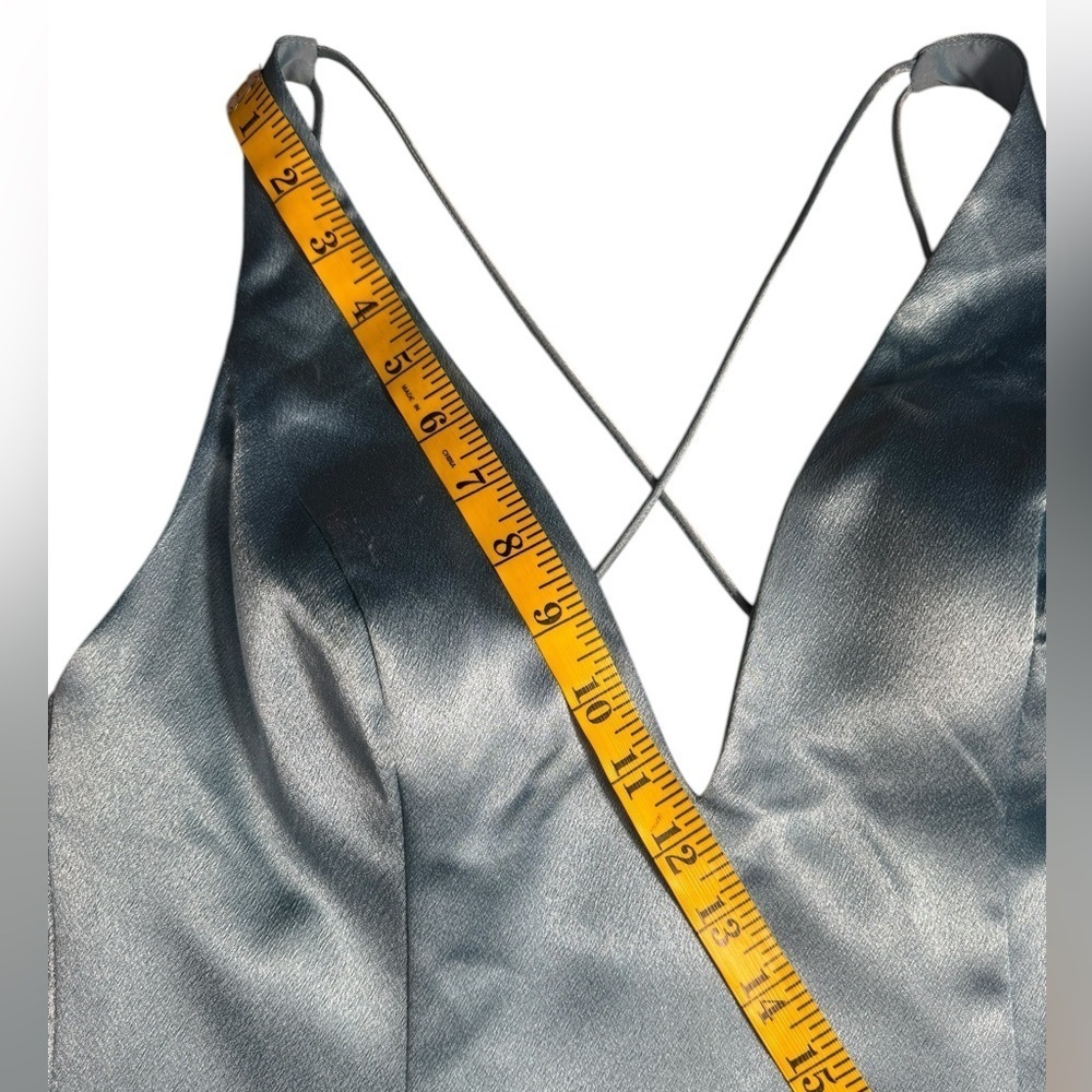 Aidan by Aidan Mattox Womens Blue Satin Evening Sheath Dress Gown size 6 - Picture 14 of 17
